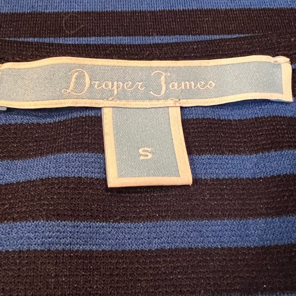 Preppy! Draper James Black & Royal Blue Stripes Tulip Hem Mini Dress Siz… - Picture 6 of 13
